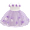 image:imageIDOPIP Infant Baby Flower Girl Dress Cold Shoulder Toddler Birthday Dresses Pageant Wedding Party Baptism Tulle Tutu GownLight Purple