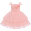 image:imageIDOPIP Toddler Baby Girls Birthday Dresses Shiny Floral Tulle Tutu Princess Pageant Dress Cake Smash Photo Shoot Outfit 16TPink