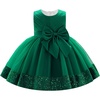 image:imageIDOPIP Toddler Flower Girl Dress Sequin Bowknot Tulle Party Dress 6M3T  Pageant Wedding Guest Dress Baby 1st 2nd 3rd Birthday Dress Ruffle Tulle Tutu Party Princess Communion Formal Ball GownGreen