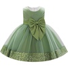 image:imageIDOPIP Toddler Flower Girl Dress Sequin Bowknot Tulle Party Dress 6M3T  Pageant Wedding Guest Dress Baby 1st 2nd 3rd Birthday Dress Ruffle Tulle Tutu Party Princess Communion Formal Ball GownSage Green