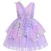 image:imageIDOPIP Toddler Girls Butterfly Birthday Dress Tulle Flower Girl Dress 16T  Butterfly Glitter Handkerchief Tulle Dress Embroidery Floral Lace Princess Ball Gown for Wedding Pageant Formal Photo PartyRainbow Purple
