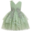 image:imageIDOPIP Toddler Girls Butterfly Birthday Dress Tulle Flower Girl Dress 16T  Butterfly Glitter Handkerchief Tulle Dress Embroidery Floral Lace Princess Ball Gown for Wedding Pageant Formal Photo PartySage Green