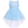 image:imageIDOPIP Toddler Girls Butterfly Dress Sparkly High Low Tulle Tutu Princess Birthday Party Dress for 16T Flower Girl WeddingBlue