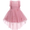 image:imageIDOPIP Toddler Girls Butterfly Dress Sparkly High Low Tulle Tutu Princess Birthday Party Dress for 16T Flower Girl WeddingDusty Pink