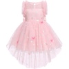 image:imageIDOPIP Toddler Girls Butterfly Dress Sparkly High Low Tulle Tutu Princess Birthday Party Dress for 16T Flower Girl WeddingPink