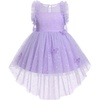 image:imageIDOPIP Toddler Girls Butterfly Dress Sparkly High Low Tulle Tutu Princess Birthday Party Dress for 16T Flower Girl WeddingPurple