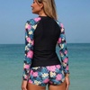image:imageIDOPIP 3 Piece Rash Guard for Women Long Sleeve Swimsuit Bathing Suit UPF 50 UV Sun Protection Swim Shirt with Shorts SetPink