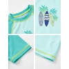image:imageIDOPIP Boys Rash Guard Swimsuit Set UPF 50 Swim Shirt and Trunks for Beach  2PCS UPF 50 Sun Protection Swim Set with Quick Dry Rash Guard Shirt and Matching Swim Trunks For Beach Pool And VacationGreen