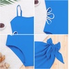 image:imageIDOPIP Girls One Piece Swimsuit with Beach Cover up Skirt 2 Piece Bathing Suit Adjustable Straps Swimwear Sets for Kids 716YBlue