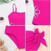 image:imageIDOPIP Girls One Piece Swimsuit with Beach Cover up Skirt 2 Piece Bathing Suit Adjustable Straps Swimwear Sets for Kids 716YHot Pink
