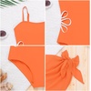 image:imageIDOPIP Girls One Piece Swimsuit with Beach Cover up Skirt 2 Piece Bathing Suit Adjustable Straps Swimwear Sets for Kids 716YOrange