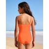 image:imageIDOPIP Girls One Piece Swimsuit with Beach Cover up Skirt 2 Piece Bathing Suit Adjustable Straps Swimwear Sets for Kids 716YOrange