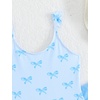 image:imageIDOPIP Girls One Piece Swimsuit with Beach Cover up Wrap Skirt Print Bikini Set 2 Piece Bathing Suit for Kids Swimwear 47TBlue