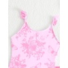 image:imageIDOPIP Girls One Piece Swimsuit with Beach Cover up Wrap Skirt Print Bikini Set 2 Piece Bathing Suit for Kids Swimwear 47TPink Butterfly