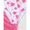image:imageIDOPIP Girls One Piece Swimsuit with Beach Cover up Wrap Skirt Print Bikini Set 2 Piece Bathing Suit for Kids Swimwear 47TPink Strawberry