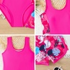 image:imageIDOPIP Girls One Piece Swimsuit with Shorts 2 Piece Bathing Suit Kids Tankini Swimwear Modest Swimsuits for Teen Girls 714YHot Pink