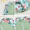 image:imageIDOPIP Girls Rash Guard Swimsuit 2 Piece Long Sleeve Bathing Suit for Kids UV Sun Protection Swimwear Set with Shorts 714YGreen Floral