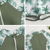 image:imageIDOPIP Girls Rash Guard Swimsuit 2 Piece Long Sleeve Bathing Suit for Kids UV Sun Protection Swimwear Set with Shorts 714YGreen Leaves