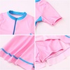 image:imageIDOPIP Girls Short Sleeve Swimsuit Summer One Piece Swim Dress with Boyshorts Beach Rash Guard Bathing Suit Swimming SuitPink