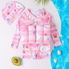 image:imageIDOPIP Kids Baby Boys Girls Float Suit Printed Floatation Swimsuit with Adjustable Buoyancy Floating Swimwear Toddler One Piece Bathing Suit Long Sleeve Swimming Beachwear with Cap Pink 23 Years