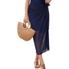 image:imageIDOPIP Muslim Burkini Swimsuit for Women Modest Islamic Swimwear with Beach Skirt  Cover up Sarong  Pants 4PCS Bathing SuitNavy Blue