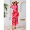 image:imageIDOPIP Muslim Burkini Swimsuit for Women Modest Islamic Swimwear with Beach Skirt  Cover up Sarong  Pants 4PCS Bathing SuitPink