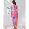 image:imageIDOPIP Muslim Burkini Swimsuit for Women Modest Islamic Swimwear with Beach Skirt  Cover up Sarong  Pants 4PCS Bathing SuitTiedye