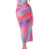 image:imageIDOPIP Muslim Burkini Swimsuit for Women Modest Islamic Swimwear with Beach Skirt  Cover up Sarong  Pants 4PCS Bathing SuitTiedye