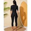 image:imageIDOPIP Muslim Burkini Swimsuit for Womens One Piece Swimsuit with Beach Skirt Cover up Sarong 2PCS Islamic Bathing Suit SetRed