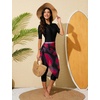 image:imageIDOPIP Muslim Burkini Swimsuit for Womens One Piece Swimsuit with Beach Skirt Cover up Sarong 2PCS Islamic Bathing Suit SetRed