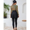image:imageIDOPIP Muslim Burkini Swimsuits for Women Islamic Modest Swimwear Long Sleeve Full Cover Bathing Suit with Skirt Pants HijabBlack