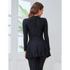 image:imageIDOPIP Muslim Burkini Swimsuits for Women Islamic Modest Swimwear Long Sleeve Rash Guard Beach Skirt Pants 3PCS Bathing SuitBlack