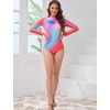 image:imageIDOPIP Muslim Burkini Swimsuits for Women Islamic Modest Swimwear Long Sleeve Rash Guard Beach Skirt Pants 3PCS Bathing SuitGradient