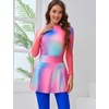 image:imageIDOPIP Muslim Burkini Swimsuits for Women Islamic Modest Swimwear Long Sleeve Rash Guard Beach Skirt Pants 3PCS Bathing SuitGradient