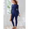 image:imageIDOPIP Muslim Burkini Swimsuits for Women Islamic Modest Swimwear Long Sleeve Rash Guard Beach Skirt Pants 3PCS Bathing SuitNavy Blue