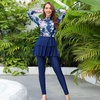 image:imageIDOPIP Muslim Burkini Swimsuits for Women Islamic Modest Swimwear Long Sleeve Swimdress Pants Hijab Full Cover Bathing SuitNavy Blue