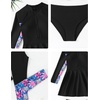 image:imageIDOPIP Muslim Swimsuits for Girls Kids Islamic Swimwear Burkini Full Long Sleeve Rash Guard Top Pants Modest Bathing Suit SetBlack 3pcs