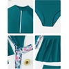 image:imageIDOPIP Muslim Swimsuits for Girls Kids Islamic Swimwear Burkini Full Long Sleeve Rash Guard Top Pants Modest Bathing Suit SetGreen 3pcs