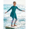 image:imageIDOPIP Muslim Swimsuits for Girls Kids Islamic Swimwear Burkini Full Long Sleeve Rash Guard Top Pants Modest Bathing Suit SetGreen 3pcs