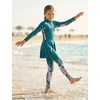 image:imageIDOPIP Muslim Swimsuits for Girls Kids Islamic Swimwear Burkini Full Long Sleeve Rash Guard Top Pants Modest Bathing Suit SetGreen 3pcs