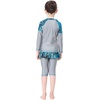 image:imageIDOPIP Muslim Swimsuits for Girls Kids Modest Swimsuit Islamic Burkini Full Cover Hijab Top Pants Cap Bathing SuitGray  Shorts