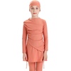 image:imageIDOPIP Muslim Swimsuits for Girls Modest Swimwear Burkini Full Cover Rash Guard Top Pants Set with Hijab Islamic Bathing SuitCoral Orange