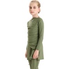 image:imageIDOPIP Muslim Swimsuits for Girls Modest Swimwear Burkini Full Cover Rash Guard Top Pants Set with Hijab Islamic Bathing SuitGreen