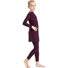 image:imageIDOPIP Muslim Swimsuits for Girls Modest Swimwear Burkini Full Cover Rash Guard Top Pants Set with Hijab Islamic Bathing SuitPlum Purple
