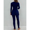 image:imageIDOPIP Muslim Swimsuits for Women Modest Burkini Islamic Arabic Swimwear Full Cover Long Sleeve Rash Guard Pants Bathing SuitNavy Blue