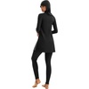 image:imageIDOPIP Muslim Swimsuits for Women Modest Burkini Swimsuit Islamic Arabic Swimwear Full Coverage Hijab Top Pants Bathing SuitsBlack