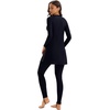 image:imageIDOPIP Muslim Swimsuits for Women Modest Burkini Swimsuit Islamic Arabic Swimwear Full Coverage Hijab Top Pants Bathing SuitsBlack