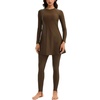 image:imageIDOPIP Muslim Swimsuits for Women Modest Burkini Swimsuit Islamic Arabic Swimwear Full Coverage Hijab Top Pants Bathing SuitsBrown