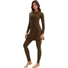 image:imageIDOPIP Muslim Swimsuits for Women Modest Burkini Swimsuit Islamic Arabic Swimwear Full Coverage Hijab Top Pants Bathing SuitsBrown
