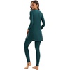 image:imageIDOPIP Muslim Swimsuits for Women Modest Burkini Swimsuit Islamic Arabic Swimwear Full Coverage Hijab Top Pants Bathing SuitsGreen